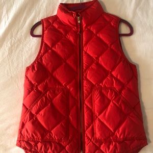 Red Orange J.Crew Puffer Vest Size S